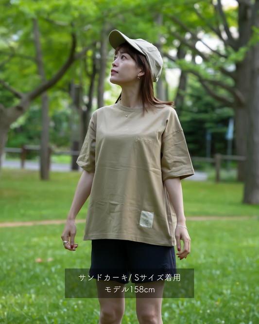 ヒヌマフウフ オリジナルロゴTシャツ【サンドカーキ】