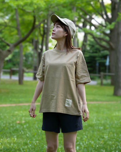 ヒヌマフウフ オリジナルロゴTシャツ【サンドカーキ】